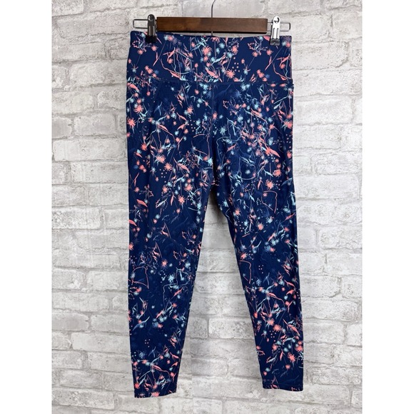 Sweaty Betty The Power 7/8 Workout Leggings Size Small Navy Pink Fun Print - Picture 1 of 13